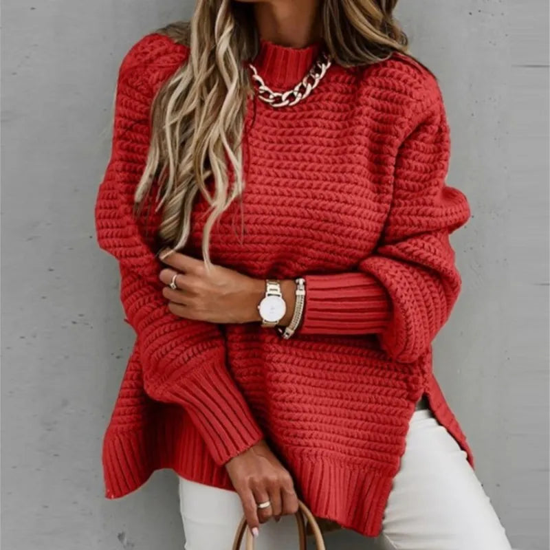 Nimbella 's Casual Losse En Luie Stijl Pullover Ronde Hals Gebreide Trui